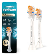 Philips Sonicare A3 All-in-One Replacement Electric Toothbrush Heads, Triangular Multi-Angle Bristles, White, 2 Pack HX9092/77
