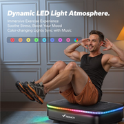 MERACH Vibration Plate Exercise Machine, Full Body Vibration, Bluetooth Speaker, LED Lights, Resistance Bands, 330 lb Capacity