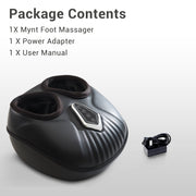 Mynt W51301A01 Foot Massager with Heat and Compression, Shiatsu Feet Massager, Fits Up to Men Size 13.5, Black