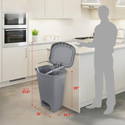 13 Gallon Trash Can with Clorox Odor Protection Lid, Gray