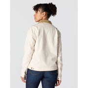 Carhartt Women's Iconic Crawford Detroit Work Jacket, Rugged Flex Stretch Canvas, Natural, Loose Fit, Corduroy-Lined Collar, 2X, 106208