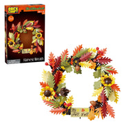 Brickcraft Harvest Wreath Brick Building Kit, 382 Pieces | DIY Autumn & Halloween Home Dcor | 2-in-1 Fall Wreath & Garland Craft | Festive Thanksgiving Decoration Gift for Kids & Adults, Ages 8+
