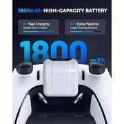 Atzeste Wireless Charger for PS5 Controller, 1800mAh Rechargeable Battery Pack with LED Display, Fast Charging, 14H+ Playtime, Ergonomic L-Shaped Design