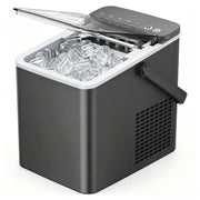 Simzlife Portable Countertop Ice Maker, 26 lb Daily Output, 9 Bullet Ice Cubes in 6 Minutes, Self-Cleaning, Gray, Includes Ice Basket and Scoop