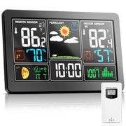 Dream Master Wireless Color Display Digital Temperature Humidity Monitor, Black - Adjustable