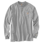 Carhartt Flame-Resistant Carhartt Force Cotton Henley for Men - Light Gray - MT