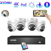 ZOSI 8SN-2255AW4-20 4K POE Security Camera System, White