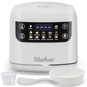 Bluebow Digital Rice Cooker, 6-Cup/2.1QT Small Rice Maker, 10 Presets, White