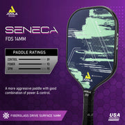 JOOLA 88913809 Seneca CDS Pickleball Paddle, Carbon Fiber Surface, 16mm Polymer Core, Blue Navy