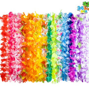 SYNCFUN 24 Pcs Hawaiian Leis Colorful Tropical Flower Leis Luau Party Supplies Beach Party Decorations Summer Party Favors Wedding Necklaces