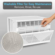 Comfort Zone 8,000 BTU Smart Wi-Fi Window Air Conditioner, 4-Speed Settings, ECO Mode, Remote Control, White, CZ12758