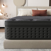 Zekbip 12DZ-KING 12 Inch Hybrid Mattress with Cooling Gel Memory Foam and Individually Wrapped Pocket Coils, Medium Firm, Queen