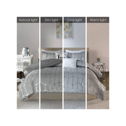 Home Essence Apartment ID10-1244 Arielle Brushed Comforter Set, Full/Queen, Gray/Silver