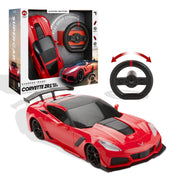 Sharper 1012518 Image RC Chevrolet Corvette ZR1 Remote Control Sports Car, 1:16 Scale, Gravity Sensor Steering, LED Headlights, Red