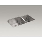 Strive Undermount Stainless Steel 36 in. Double Basin Kitchen Sink Kit with Basin Rack