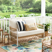 Better Homes & Gardens Lilah Outdoor Patio Loveseat with Weather-Resistant White Cushions and Rust-Resistant Powder-Coated Stainless-Steel Frame