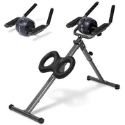 MaxKare AB-BQ101 Adjustable Ab Machine with Detachable Ab Roller Wheel, Black
