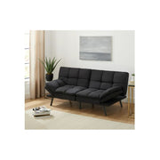 Mainstays MS95-010-107-02 Memory Foam Futon, Black Faux Suede Fabric