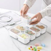 Cook With Color WASNASL6E 8-Compartment Snackle Box, Charcuterie and Snack Container, Divided Serving Tray, White