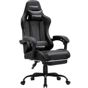 GTRACING GTWD-200-BLACK Ergonomic Gaming Chair with Adjustable Pillows and Footrest, Black