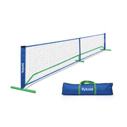 Flybold Portable Pickleball Net Lightweight Regulation Size Equipment with Interlocking Metal Posts and Carrying Bag for Indoor/Outdoor Pickle Ball Game Court, Full Court Size 22ft