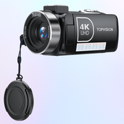 TOPVISION 4K UHD Video Camera Camcorder 18X Zoom, 48MP, Black