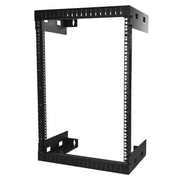 StarTech 15U Wall Mount Server Rack, 2-Post Open Frame, 19in Width, 12in Depth, Heavy Duty, Black, RK15WALLO