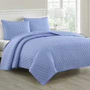 EVERYDAY By MARTHA STEWART Premium Microfiber 3 Piece King Quilt Set , Cornflower Blue