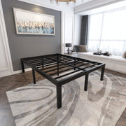 Yookare 18 Inch Heavy Duty Platform Bed Frame, Metal, Black, Queen, 4000 lbs Capacity