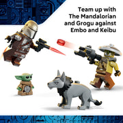 LEGO Star Wars Hutt Palace Sentry Droid Showdown Building Toy with Mandalorian, Grogu, Embo, Keibu Minifigures, 415 Pieces, 75451