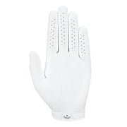 Callaway Golf Tour Authentic Golf Glove, Ultra-Soft AAA Cabretta Leather with Griptac 2.0, Breathable Perforations, Opti Fit Adjustable Closure, White, Medium-Large, Left Hand A00542_L0027_G19