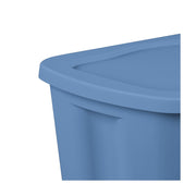 Sterilite 1638-9Z 18 Gallon Plastic Storage Bin with Snap-on Lid, Light Blue, 8 Pack