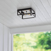Better Homes & Gardens Square Flush Mount Indoor/Outdoor Ceiling Light, Brass Finish, Light Bulb Included