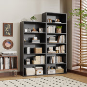 Edx 5 Tier Bookcase Storage, Large Tall Floor Standing Bookshelf, Adjustable Shelves, Black, 53 Inch