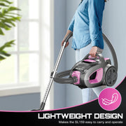 SUXIANGVAC SL159 Canister Vacuum Cleaner, 32Kpa 1600W Bagless Vacuum Cleaner, Dust Full Indicator, H13 HEPA Filter, Pink
