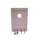 Designed in Paris SAM512B2 Women Dangle Earring Set of 2 in Gold - Iron/ Acrylic/ Zinc/ Glass