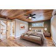 Mainstays 42 Inch Hugger Indoor Ceiling Fan with Light Kit, Black, 4 Reversible Blades, LED Bulb, EF600G-42(B)BK
