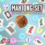 RealPlay Mahjong Game Set, Complete 166 Tile Set with Trays, Dice, Wind Indicator, Carry Bag