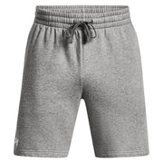 Under Armour Rival Fleece Shorts for Men - Castlerock Light Heather/White - L