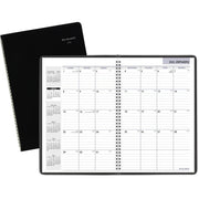 AT-A-GLANCE DayMinder Monthly Planner, 14-Month Calendar, Black Faux Leather Cover, Twin Wire Binding, 8 x 12 in, G4700023