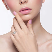 Forever Bride P-12179 10K Rose (Pink) Gold 1/2 CTTW Diamond Cushion Bridal Ring, Women, Adults