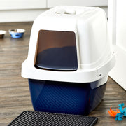 Vibrant Life Large Sifting Hooded Enclosed Cat Litter Box, Durable Polypropylene, White, CP66WM