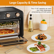 TINANA 5-in-1 Air Fryer Toaster Oven Countertop, 1300W, 17 Qt, Stainless Steel, 4-Slice Capacity