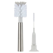 Parents Choice 3-in-1 Stainless Baby Bottle Cleaning Brush with Soft Nylon Bristles, Premium Stainless Steel Handle, Suction Cup Base, Dishwasher Safe, 142993