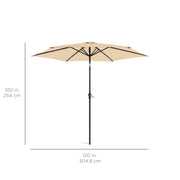 Best Choice Products SKY7708 Outdoor Steel Market Patio Umbrella w/Crank Tilt Push Button 6 Ribs 10ft Sand