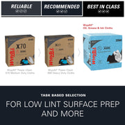 WypAll 33560 Oil, Grease & Ink Cloths, Quarterfold, Blue, 66 Sheets/Pack, 8 Boxes/Carton
