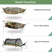Nightcat Lay Flat Camping Hammock Tent With Mosquito Net Hanging Bed, Camo