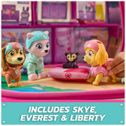 Spin Master Paw Patrol Skye's World Pupcation Rescue Set with Skye, Liberty, Everest Figures, 12-Inch Fabric RV Camper, Interactive Rescue Accessories
