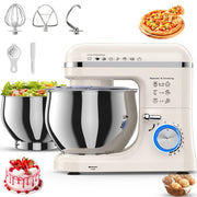 Patbrela Stand Mixer with 5.5QT Stainless Steel Bowl and Extra 3.5QT Bowl, 10-Speed Tilt-Head Kitchen Mixer with Dough Hook, Beater, Whisk for Baking SM001