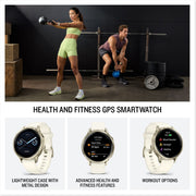 Garmin Venu 4 GPS Smartwatch, 41mm Stainless Steel Case, Bone Silicone Band, 1.2in AMOLED Display, Built-in Flashlight, Up to 10 Days Battery Life, Multi-Sport Tracker